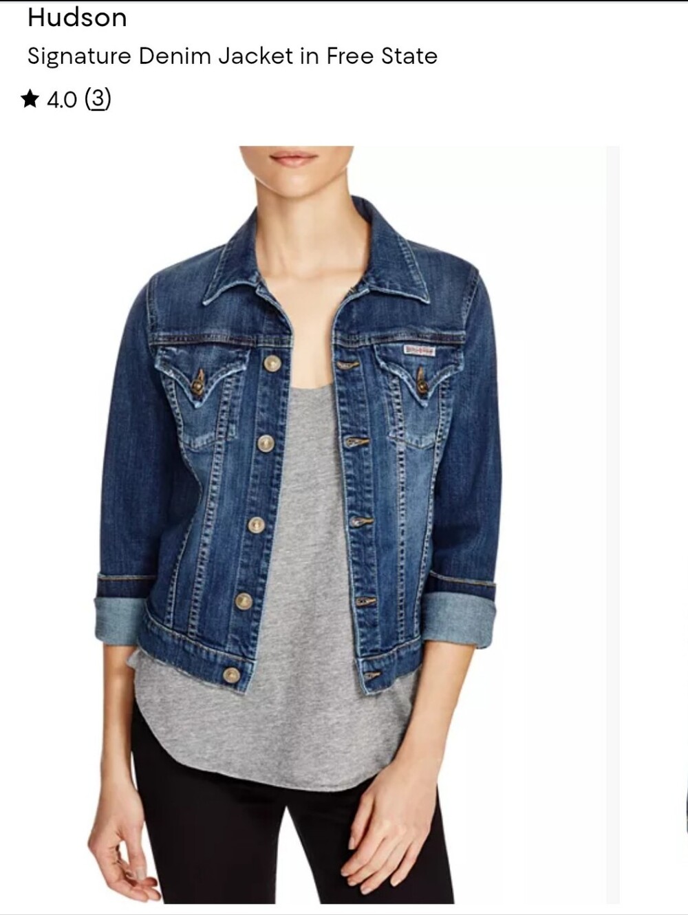 Hudson Jeans Blue Denim Jacket